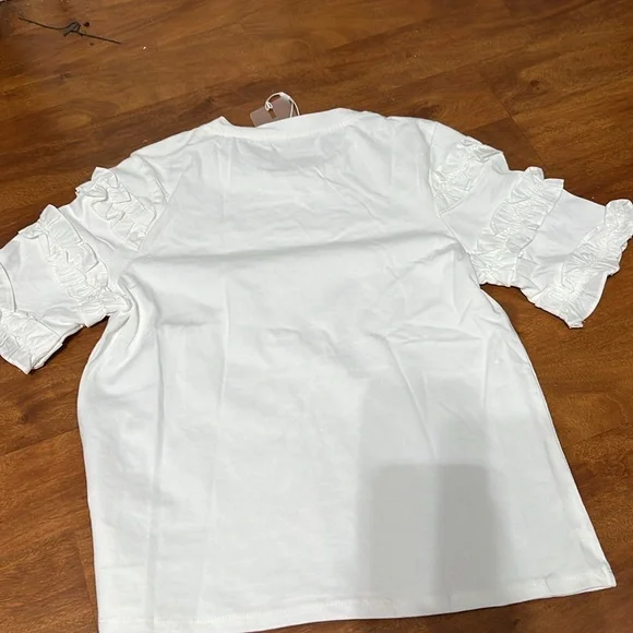 Endless Rose White Ruffle Sleeve Shirt - Picture 8 of 8